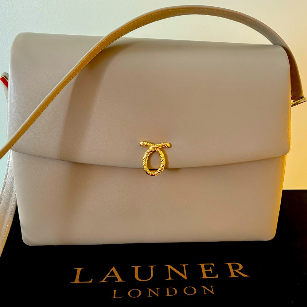 Authentic Launer London Dido Crossbody in buttermilk nib new